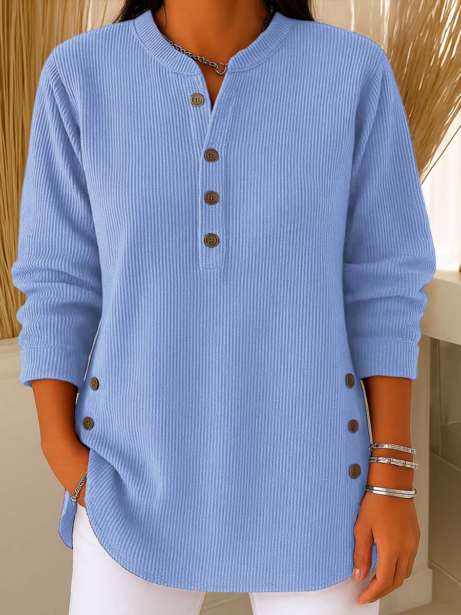 Luna Ribbed Button Jumper