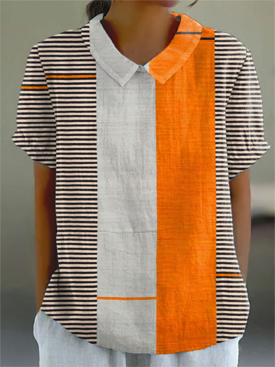 Lena | Chemise Rayée à Blocs de Couleurs