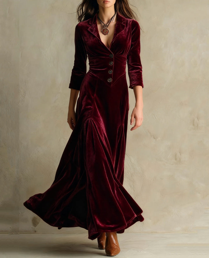 Anna | Long Velvet Dress