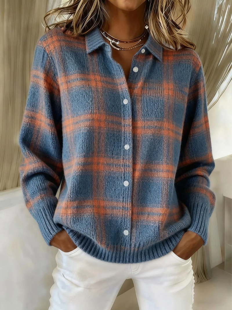 Thalia™ | Knit Checked Cardigan