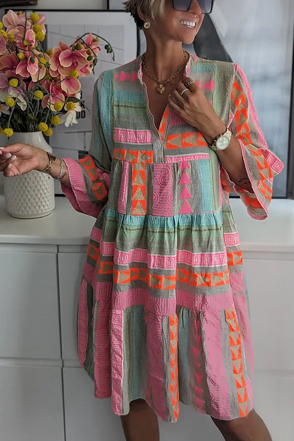 Lucy | Patterned Flowing Midi Dress