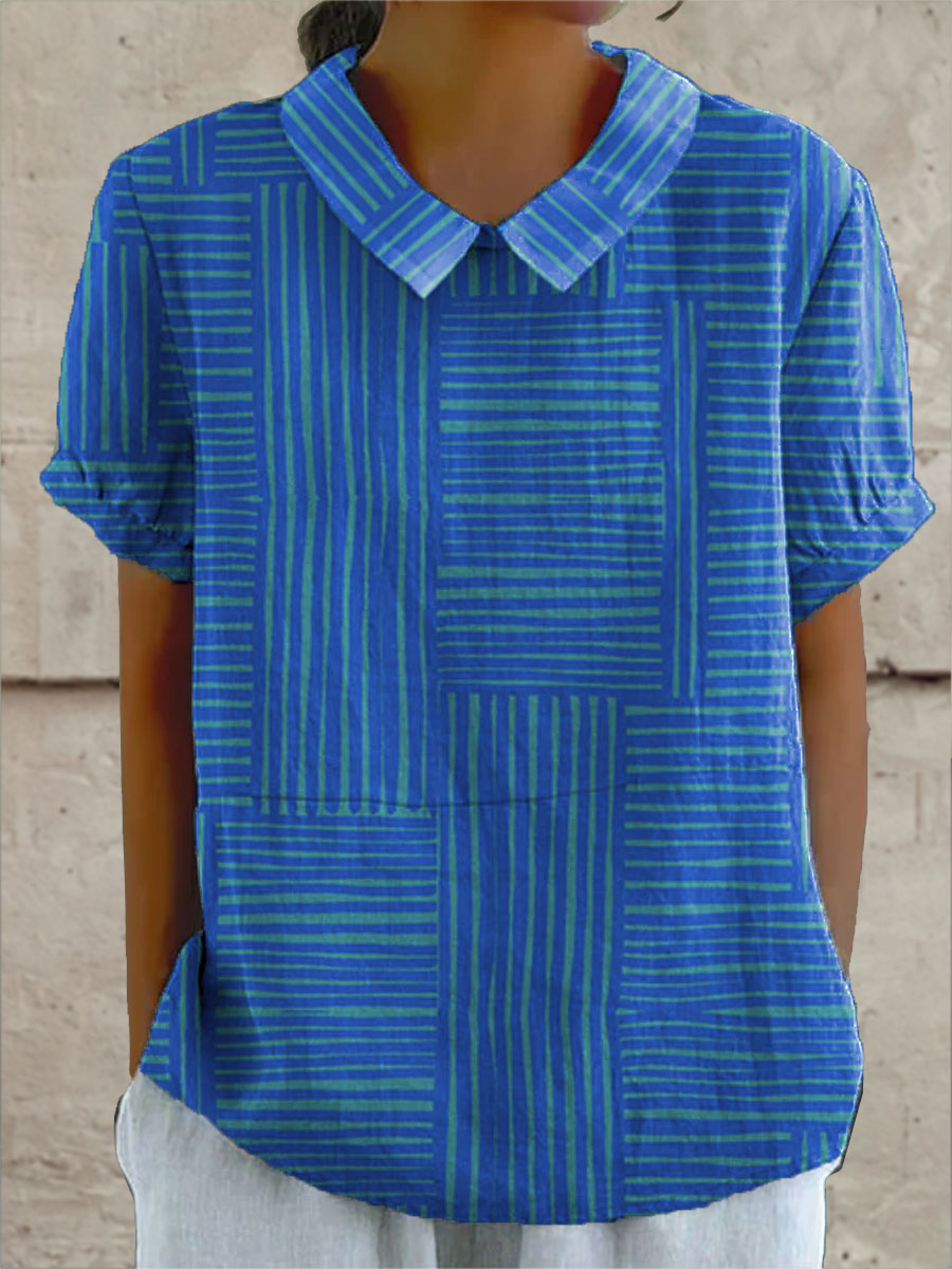 Maya | Chemise à Rayures Géométriques