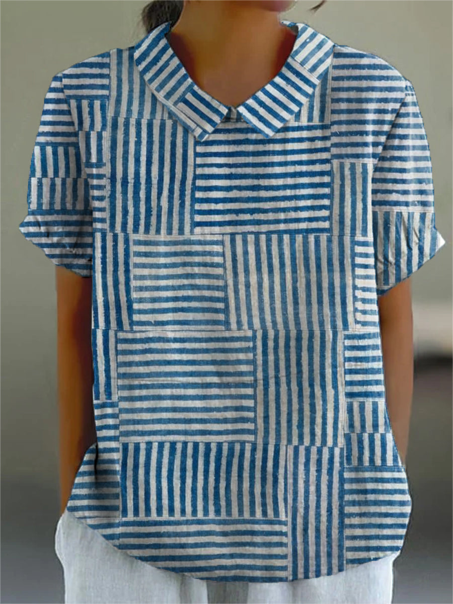 Amelia | Chemise Rayée avec Patches