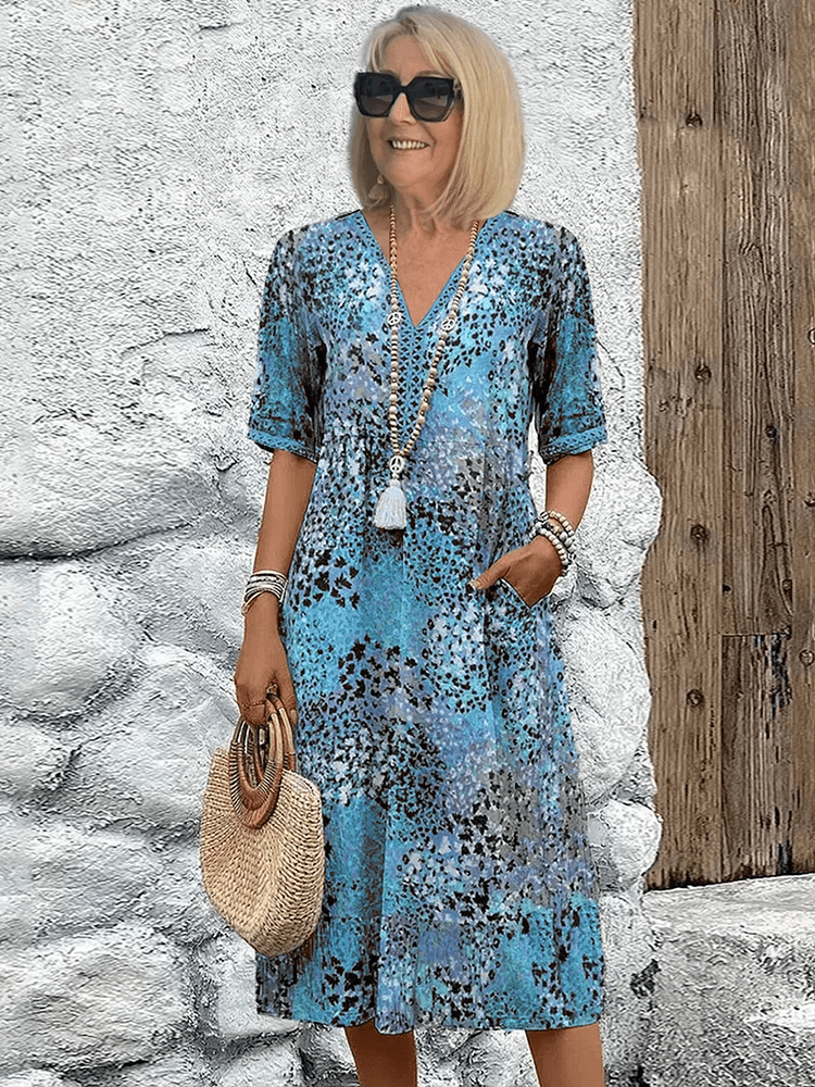 Elaisa | Elegant Floral Midi Dress