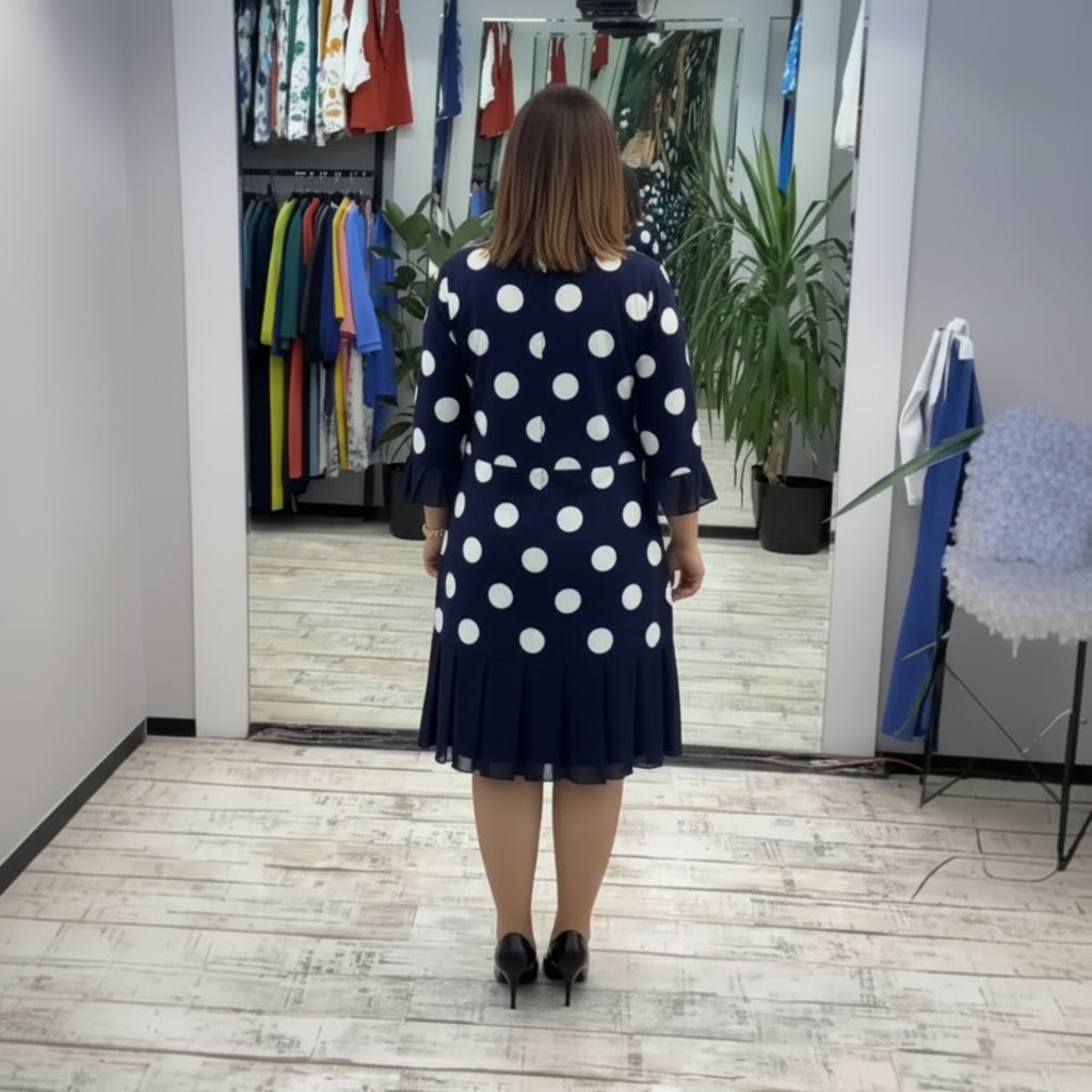 Palerine | Pleated Polka Dot Dress