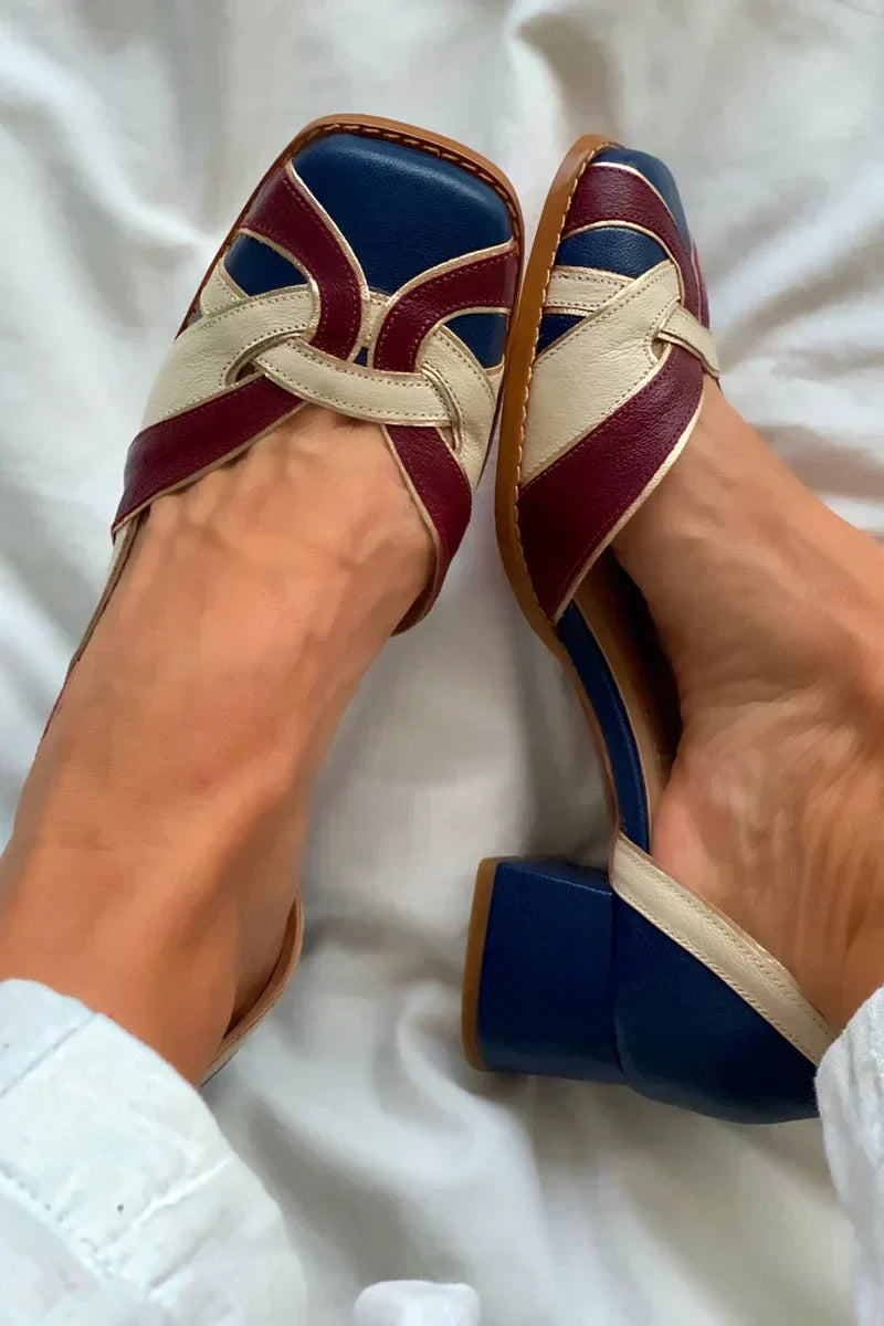 Vynelle | Tri-Color Slip-On Flats