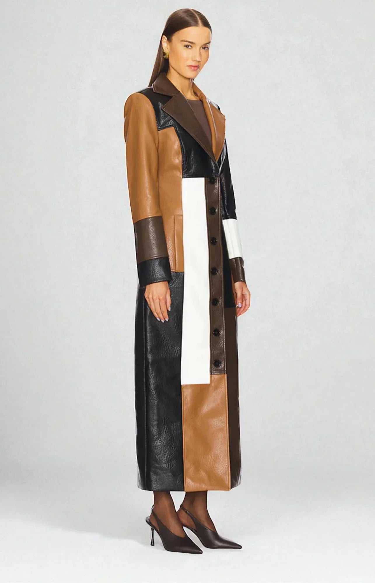 Rosaline Mosaic Leather Coat