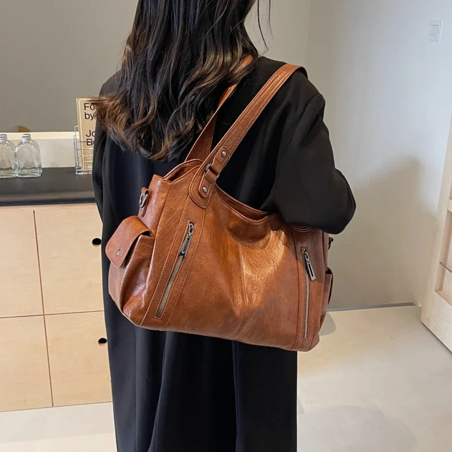 Uma - Dual Zipper Large Capacity Shoulder Bag