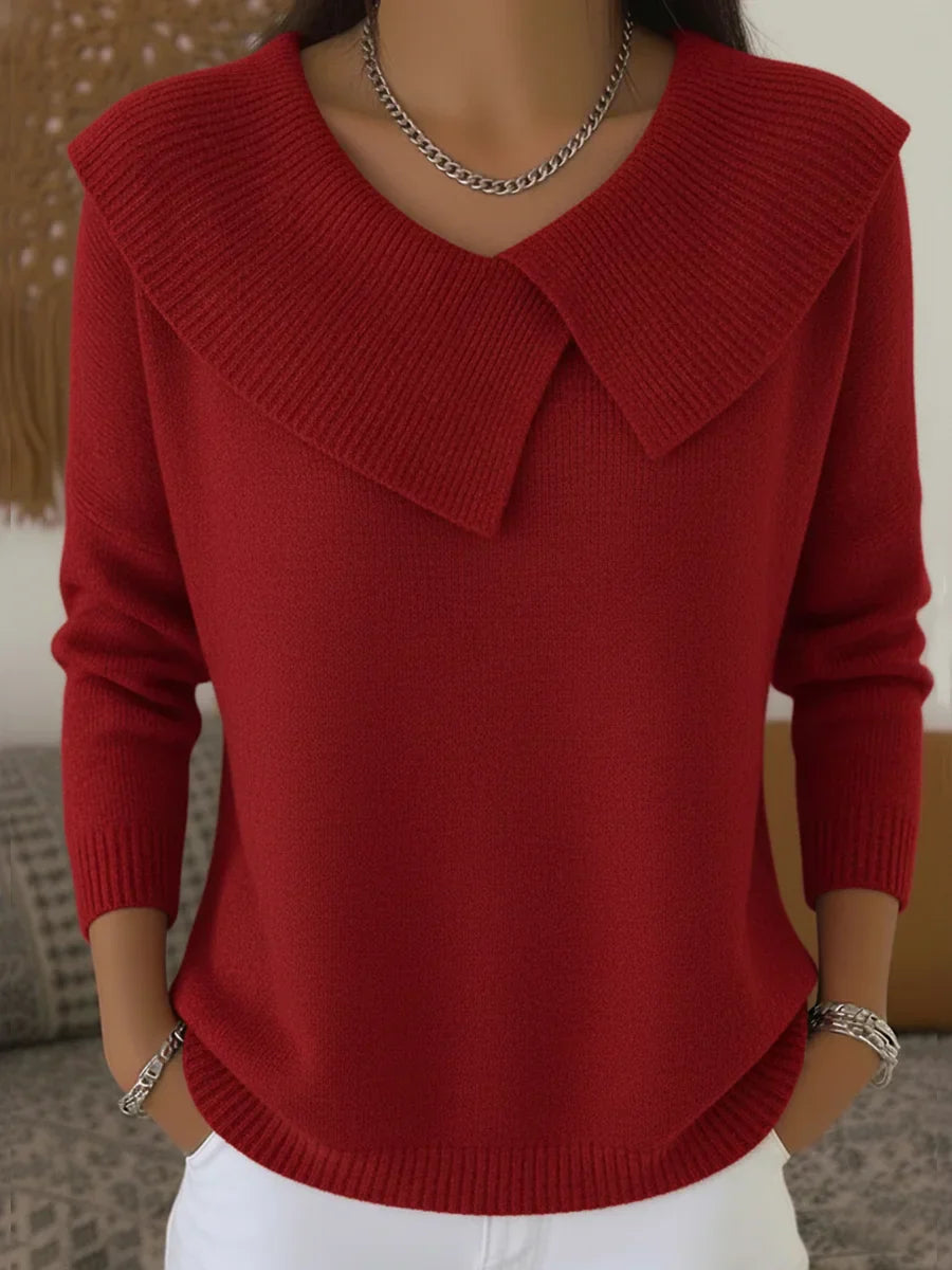 Women’s Lapel Collar Christmas Sweater