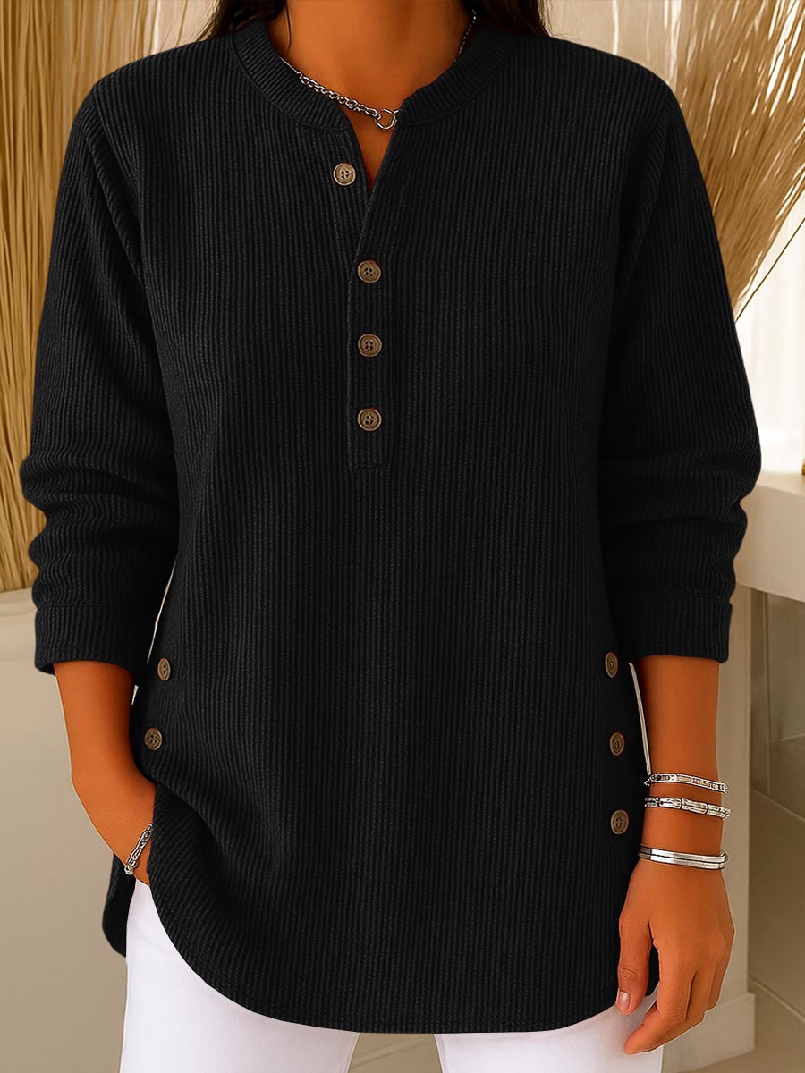 Luna Ribbed Button Jumper