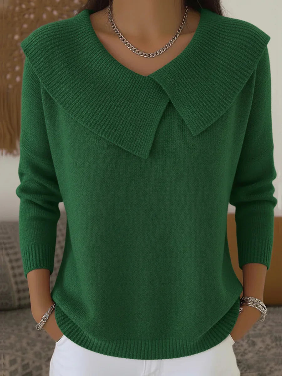 Women’s Lapel Collar Christmas Sweater