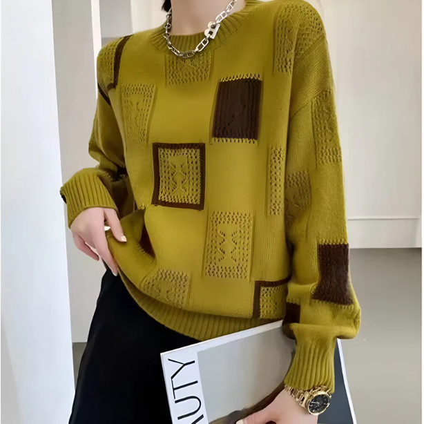 Blandine | Chic Geometric Patterned Jumper